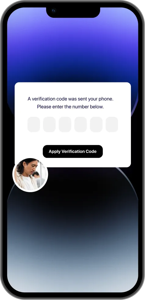 iPhone display illustrating optimized OTP delivery