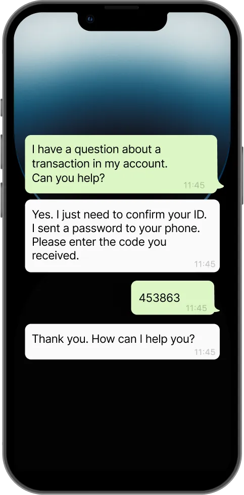 iPhone view of 2-way messaging conversational commerce