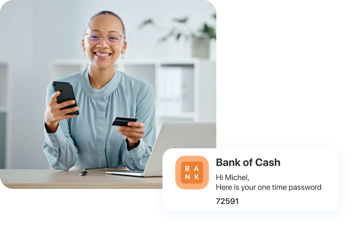 Leading SMS for finance solution – hero image illustrating secure financial messaging